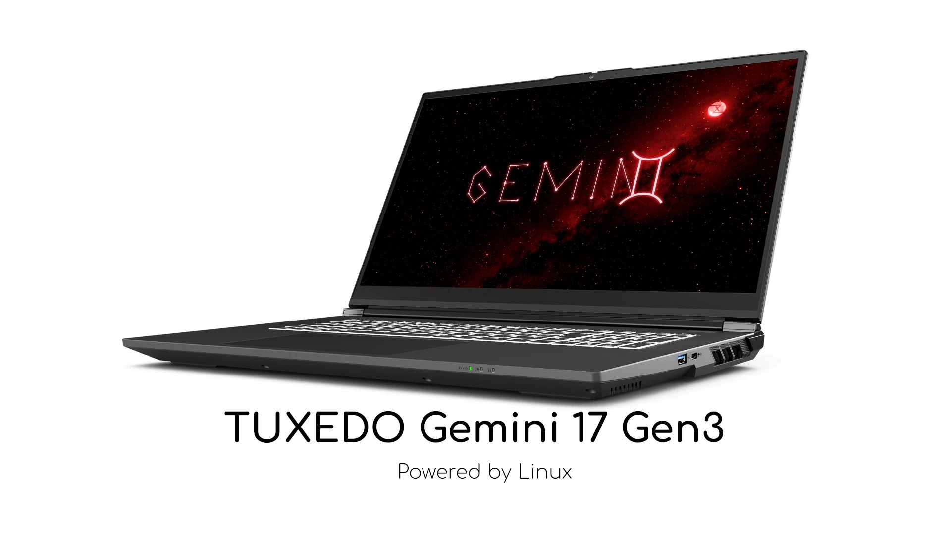 Photo of the TUXEDO Gemini 17 Gen3 laptop.